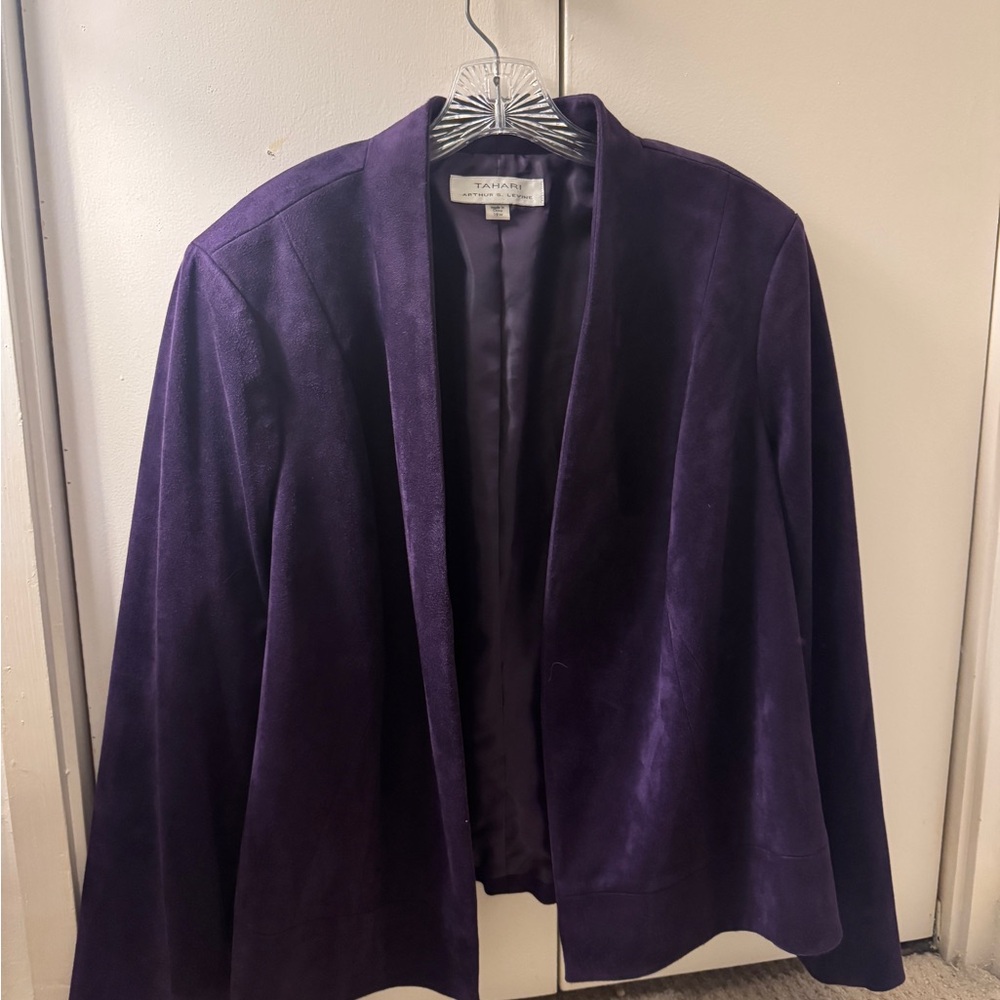 Tahari Purple Suede Blazer